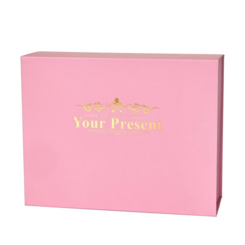 Rose Pink Gold Foil Personal Care Collapsible Gift Box