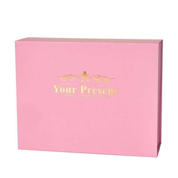 Rose Pink Gold Foil Personal Care Collapsible Gift Box