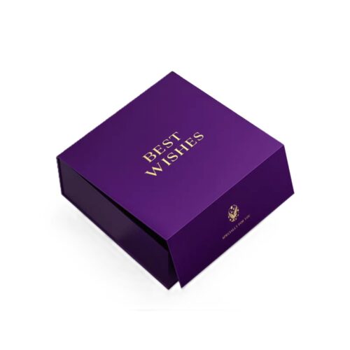 Royal Purple Gold Lettering Skincare Collapsible Gift Box