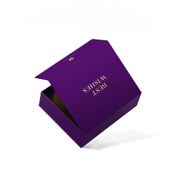 Royal Purple Gold Lettering Skincare Collapsible Gift Box
