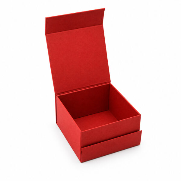 Scarlet Red Collapsible Gift Box with Fold-Flat Design