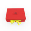 Scarlet Red & Yellow Ribbon-Tie Tea Collapsible Gift Box