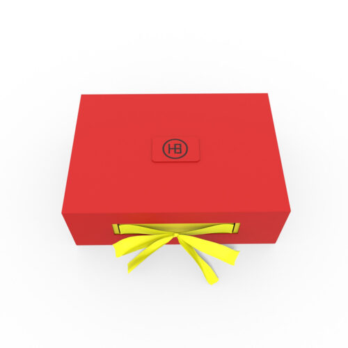 Scarlet Red & Yellow Ribbon-Tie Tea Collapsible Gift Box Scarlet Red & Yellow Ribbon-Tie Tea Collapsible Gift Box
