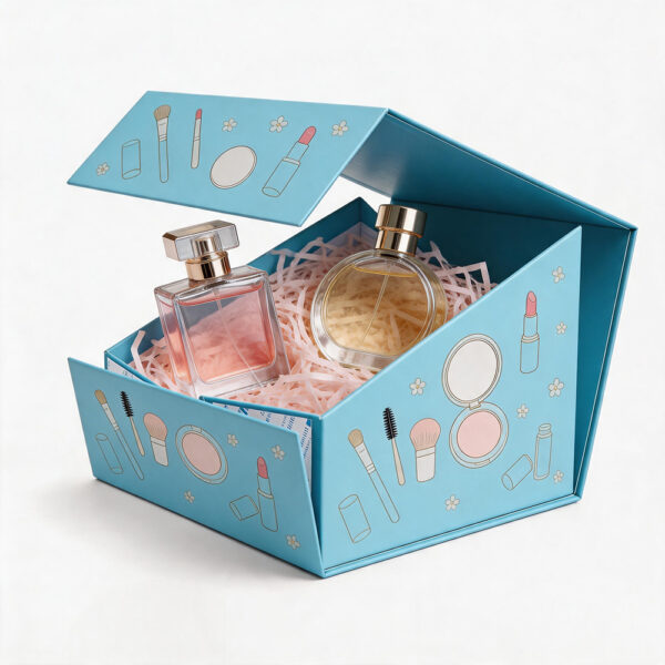 Sky Blue Beauty Illustration Skincare Collapsible Gift Box