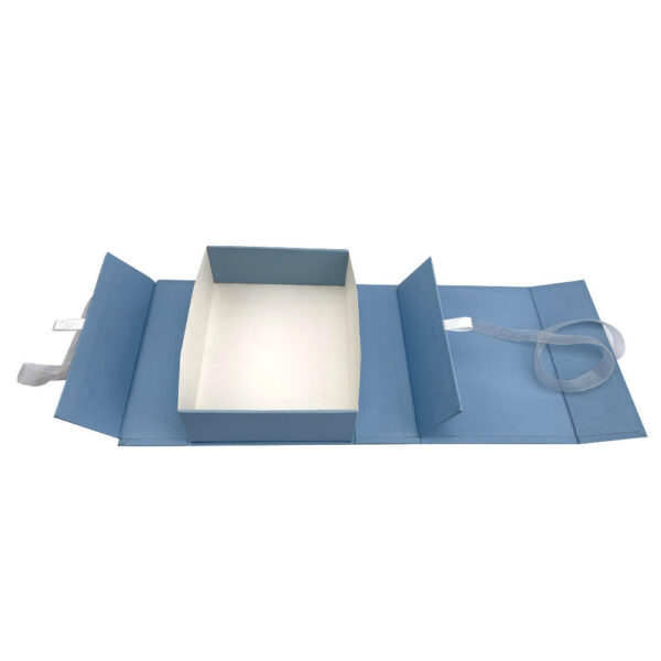 Sky Blue Floral Butterfly Ribbon-Tie Collapsible Gourmet Gift Box