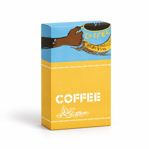 Sky Blue & Yellow Illustrated Coffee Collapsible Gift Box Sky Blue & Yellow Illustrated Coffee Collapsible Gift Box