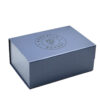 Slate Blue Circular Logo Collapsible Gourmet Food Gift Box