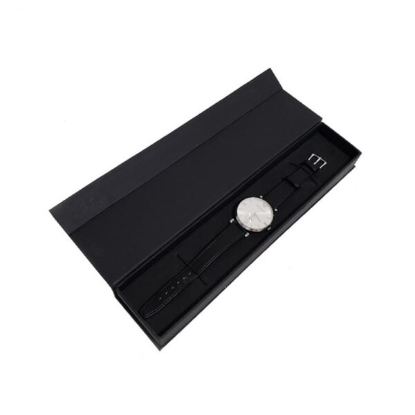 Slim Black Collapsible Watch Gift Box with Strap Slots Slim Black Collapsible Watch Gift Box with Strap Slots