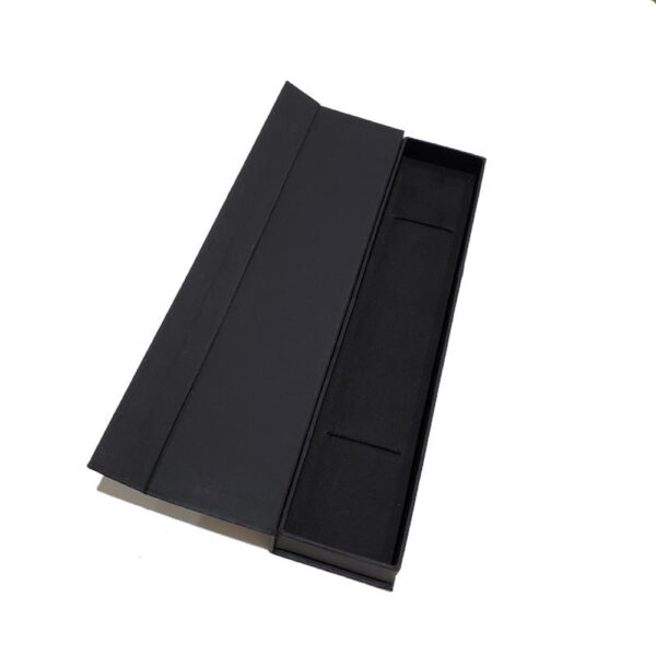 Slim Black Collapsible Watch Gift Box with Strap Slots Slim Black Collapsible Watch Gift Box with Strap Slots