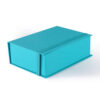 Turquoise Elastic Band Perfume Collapsible Gift Box with Gold Interior