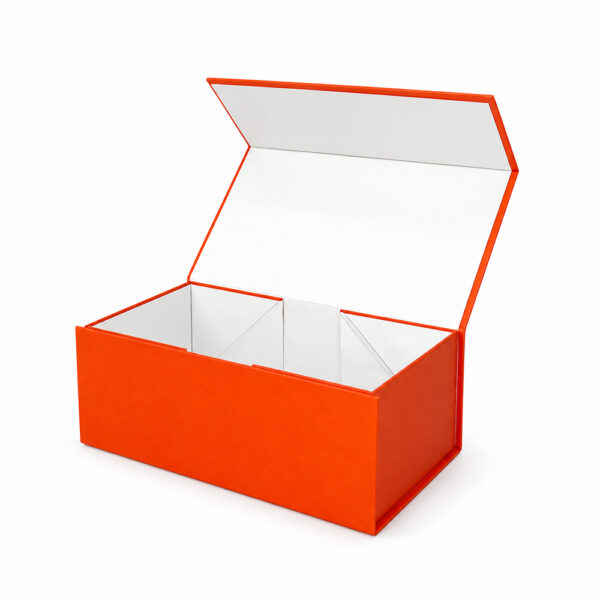 Vibrant Orange Black Logo Skincare Collapsible Gift Box