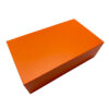 Vibrant Orange Collapsible Gift Box with Red Rose Inserts