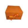 Vibrant Orange Ribbon-Tie Collapsible Corporate Gift Box