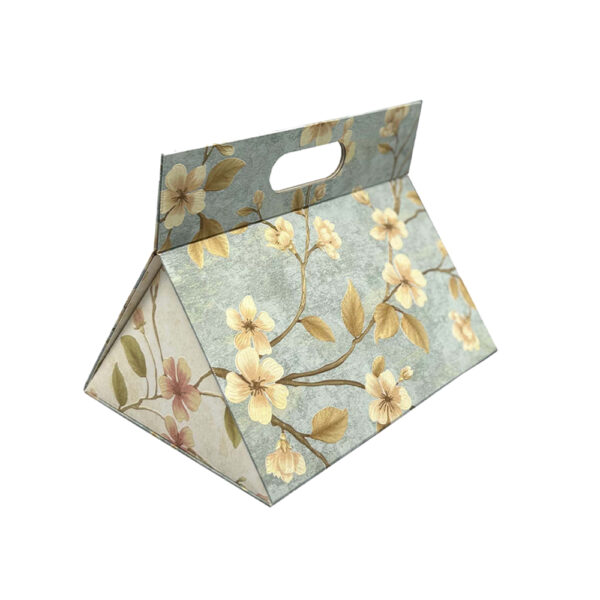Vintage Botanical Floral Triangular Collapsible Gift Box