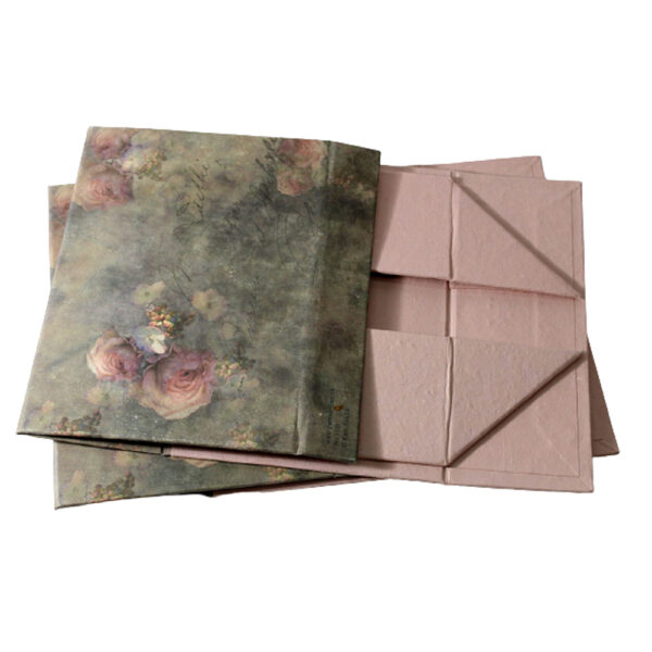 Vintage Rose Floral Collapsible Gift Box with Lift-Off Lid