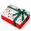 Whimsical Christmas Icons Collapsible Gift Box with Green Bow