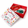Whimsical Christmas Icons Collapsible Gift Box with Green Bow