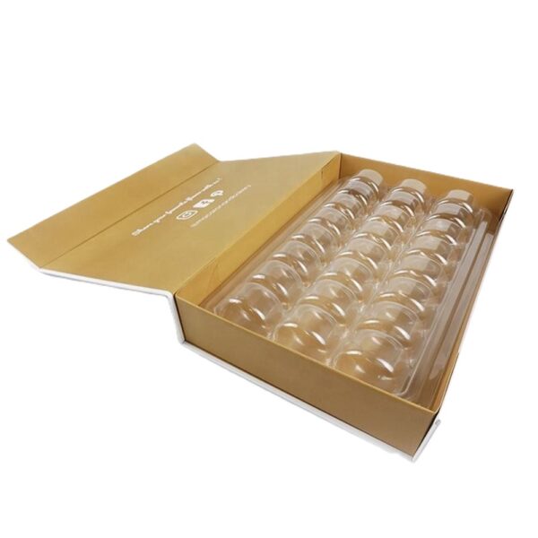 White & Gold Collapsible Macaron Gift Box with Clear Tray White & Gold Collapsible Macaron Gift Box with Clear Tray