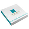 White & Teal Collapsible Gourmet Food Gift Box for Pastries