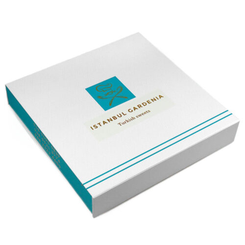 White & Teal Collapsible Gourmet Food Gift Box for Pastries White & Teal Collapsible Gourmet Food Gift Box for Pastries